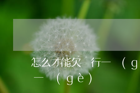怎么才能欠銀行一個(gè)億 假如欠銀行一個(gè)億