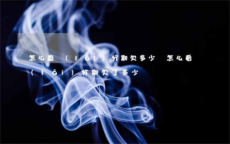 怎么查來(lái)分期欠多少錢(怎么看來(lái)分期欠了多少)