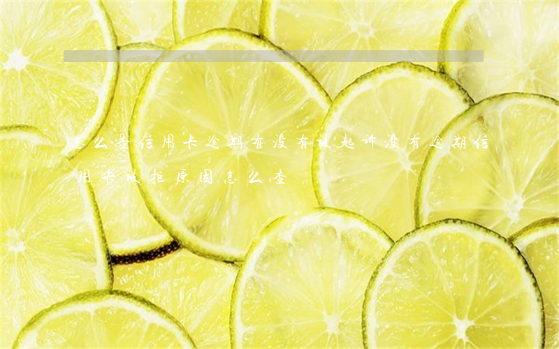 怎么查信用卡逾期有没有被起诉（没有逾期信用卡被拒原因怎么查）