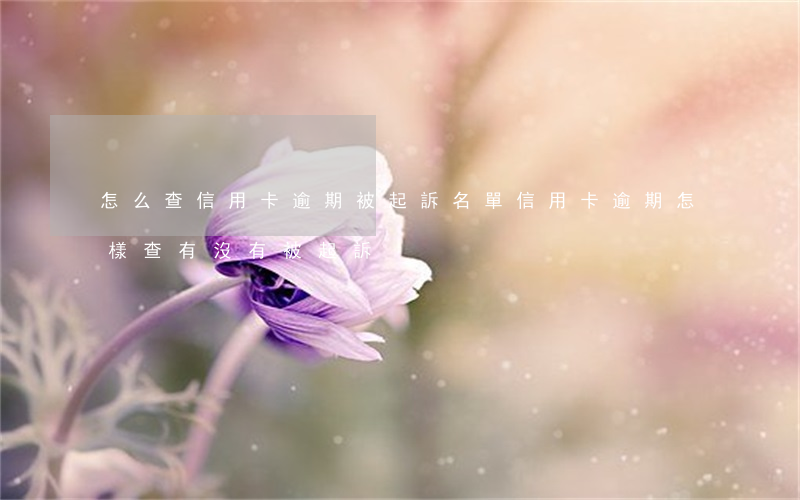 怎么查信用卡逾期被起訴名單（信用卡逾期怎樣查有沒有被起訴）