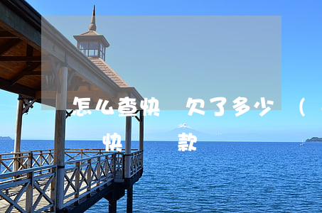 怎么查快貸欠了多少錢(qián)(怎么查詢快貸還款)