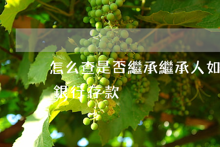 怎么查是否繼承(繼承人如何查詢被繼承人的銀行存款)