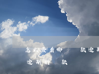 怎么查看哪筆還款逾期了(怎樣查詢到我還有逾期的貸款沒還)