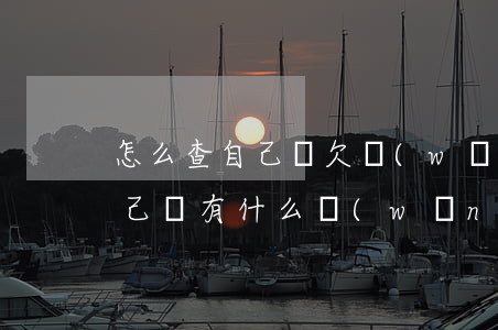 怎么查自己還欠網(wǎng)貸(怎么查自己還有什么網(wǎng)貸欠款)