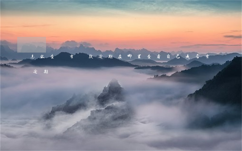怎么查詢有貸款逾期(在哪里查看自己是否有逾期)