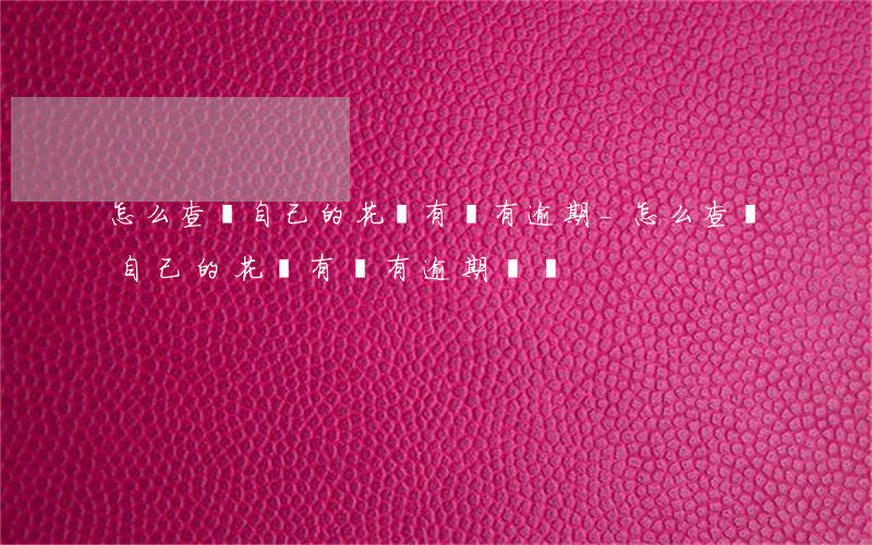 怎么查詢自己的花唄有沒有逾期-怎么查詢自己的花唄有沒有逾期記錄