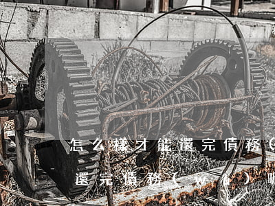 怎么樣才能還完債務(wù)-怎么樣才能還完債務(wù)呢