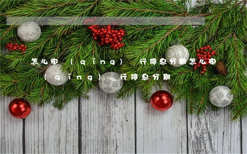 怎么申請(qǐng)銀行停息分期(怎么申請(qǐng)銀行停息分期)