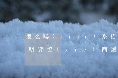 怎么聯(lián)系招聯(lián)好期貸協(xié)商還款-招聯(lián)好期貸協(xié)商還款電話