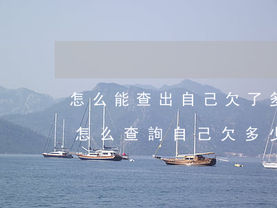 怎么能查出自己欠了多少網(wǎng)貸(怎么查詢自己欠多少網(wǎng)貸)