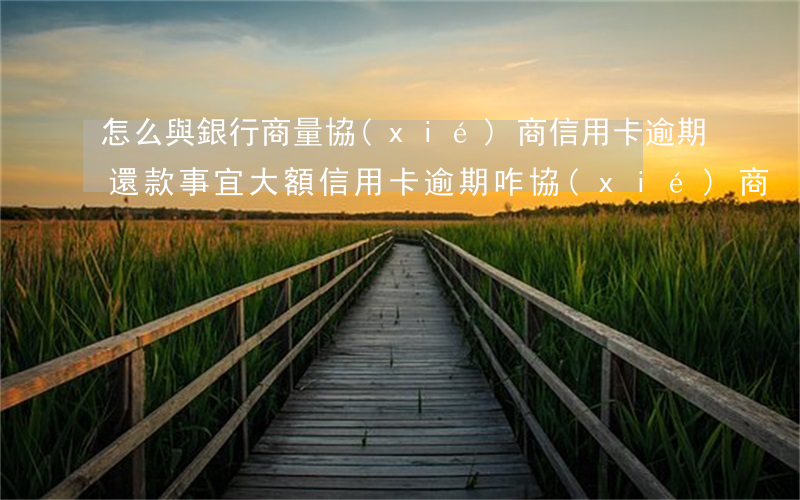 怎么與銀行商量協(xié)商信用卡逾期還款事宜（大額信用卡逾期咋協(xié)商）