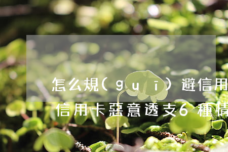 怎么規(guī)避信用卡惡意透支(什么是信用卡惡意透支6種情形)