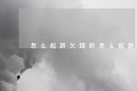 怎么起訴欠錢的(怎么起訴欠錢的公司)