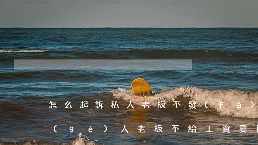 怎么起訴私人老板不發(fā)工資(起訴個(gè)人老板不給工資要提供什么)