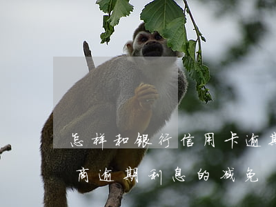 怎样和银行信用卡逾期费用减免（跟信用卡协商逾期利息的减免）
