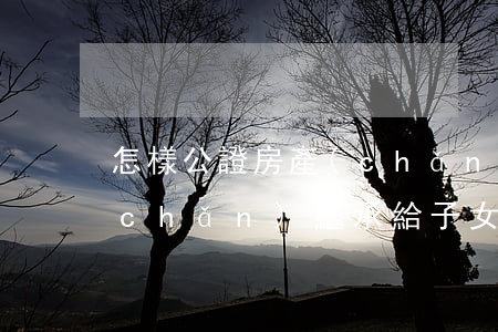 怎樣公證房產(chǎn)繼承遺囑(房產(chǎn)繼承給子女遺囑一定要到公證處公證嗎)