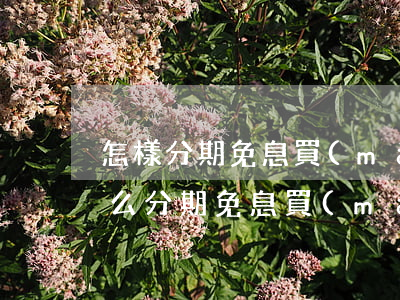 怎樣分期免息買(mǎi)手機(jī)（怎么分期免息買(mǎi)電視）