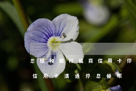 怎樣和銀行協商信用卡停息掛賬呢-如何跟信用卡溝通停息掛賬