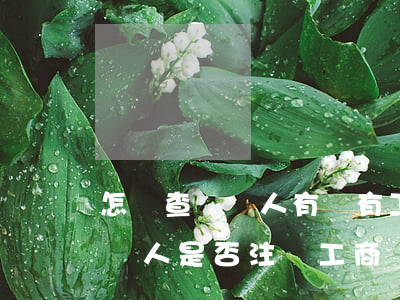 怎樣查詢個人有沒有工商注冊信息(如何查詢個人是否注冊工商營業(yè)執(zhí)照)