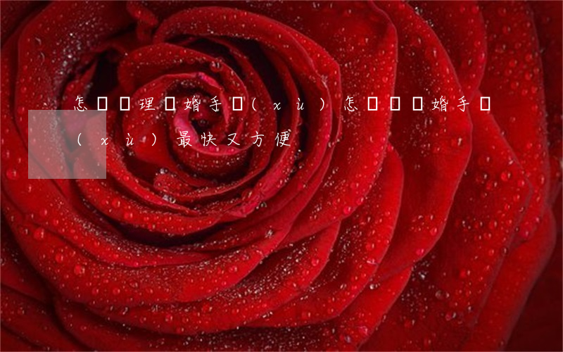 怎樣辦理離婚手續(xù)(怎樣辦離婚手續(xù)最快又方便)