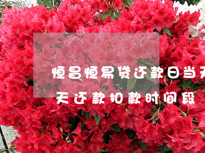 恒昌恒易贷还款日当天几点扣款-恒易贷当天还款扣款时间段