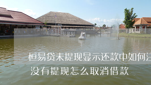 恒易贷未提现显示还款中如何注销-恒易贷没有提现怎么取消借款