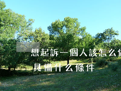 想起訴一個人該怎么做(要想起訴一個人需要具備什么條件)