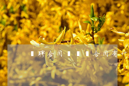應聘合同與勞務合同有什么區(qū)別