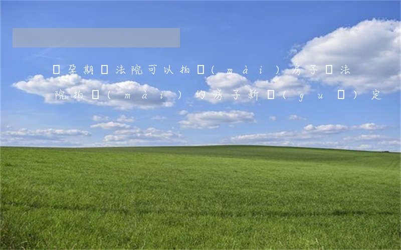 懷孕期間法院可以拍賣(mài)房子嗎(法院拍賣(mài)的房子新規(guī)定)