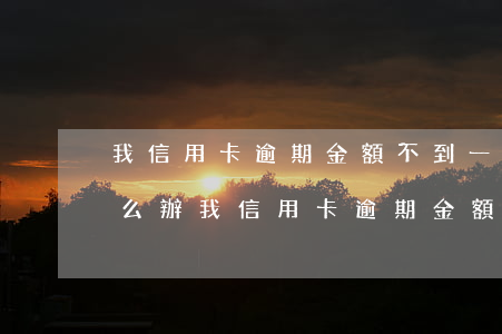 我信用卡逾期金額不到一萬(wàn)多怎么辦（我信用卡逾期金額不到一萬(wàn)）