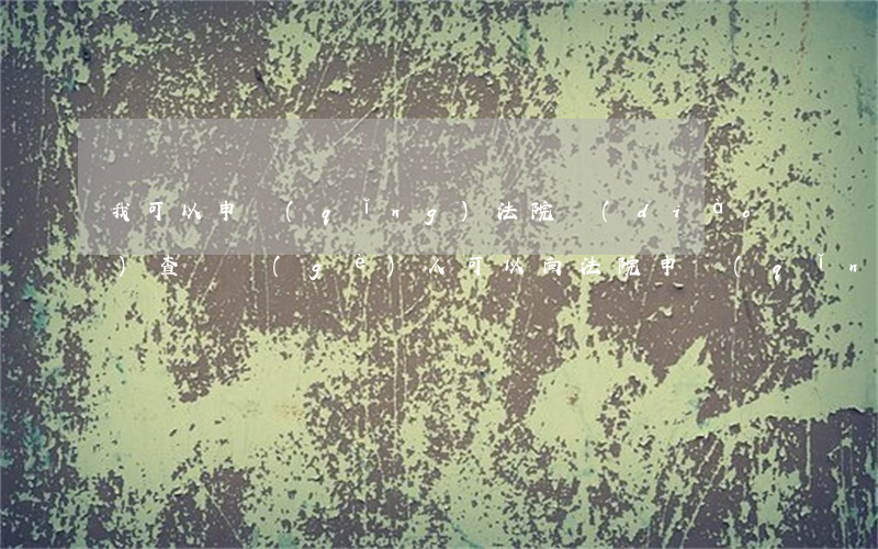 我可以申請(qǐng)法院調(diào)查嗎(個(gè)人可以向法院申請(qǐng)調(diào)查令嗎)