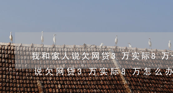 我和家人说欠网贷3万实际8万-我和家人说欠网贷3万实际8万怎么办
