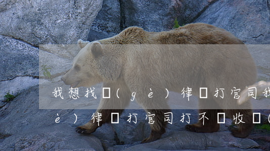 我想找個(gè)律師打官司(我想找個(gè)律師打官司打不贏收費(fèi)用嗎)