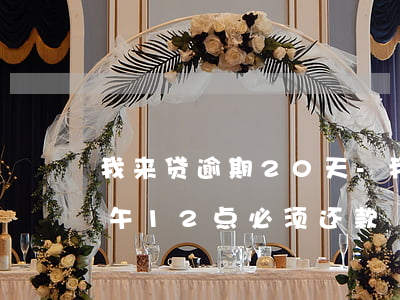 我来贷逾期20天-我来贷逾期三天让我中午12点 必须还款