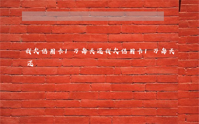 我欠信用卡1万每天还(我欠信用卡1万每天还)