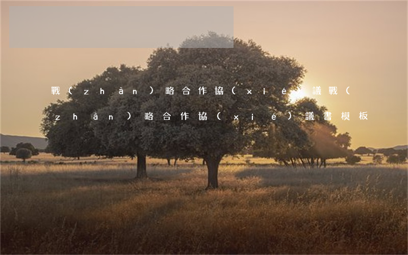 戰(zhàn)略合作協(xié)議(戰(zhàn)略合作協(xié)議書模板)