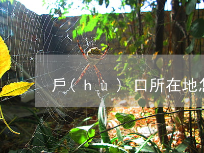 戶(hù)口所在地怎么填