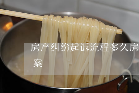 房产纠纷起诉流程多久(房产纠纷多久可以结案)
