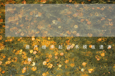 房产继承起诉书模板(遗产继承民事诉讼书模板)