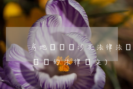 房地產過戶涉及法律法規(guī)(房產過戶的法律條文)