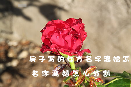 房子写的女方名字离婚怎么判(房产证写女方名字离婚怎么分割)