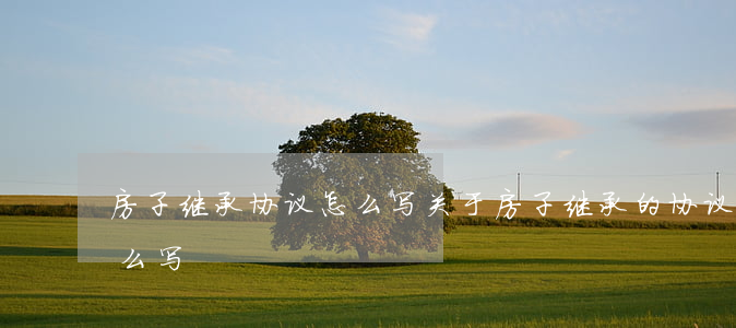 房子继承协议怎么写(关于房子继承的协议怎么写)