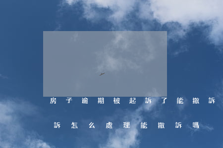 房子逾期被起訴了能撤訴嗎-房貸逾期被起訴怎么處理能撤訴嗎