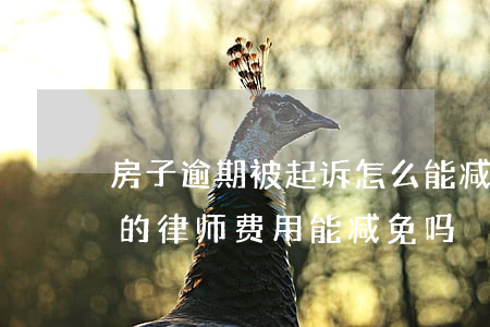 房子逾期被起诉怎么能减免律师费 房贷逾期的律师费用能减免吗