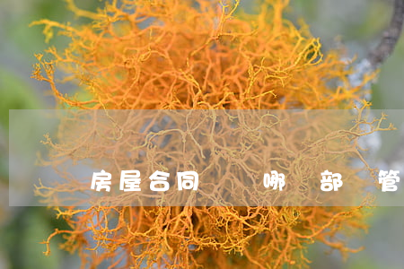 房屋合同糾紛哪個部門管
