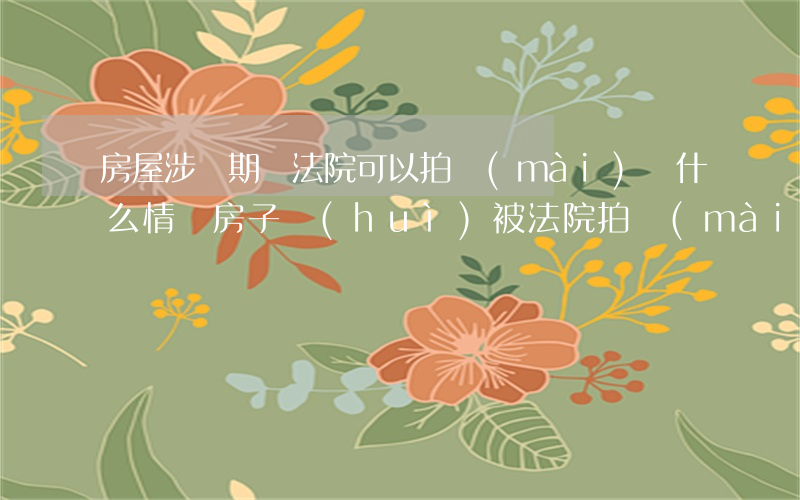 房屋涉訴期間法院可以拍賣(mài)嗎(什么情況房子會(huì)被法院拍賣(mài))