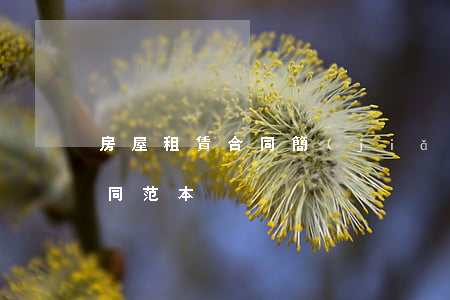 房屋租賃合同簡(jiǎn)單(房租租賃合同范本)