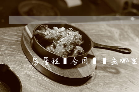 房屋租賃合同糾紛去哪里沖裁