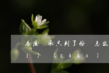 房屋繼承只判了份額怎么分割(家庭財(cái)產(chǎn)繼承份額怎么分?)