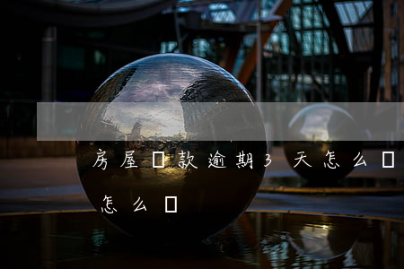 房屋貸款逾期3天怎么辦(房屋貸款逾期3天怎么辦)